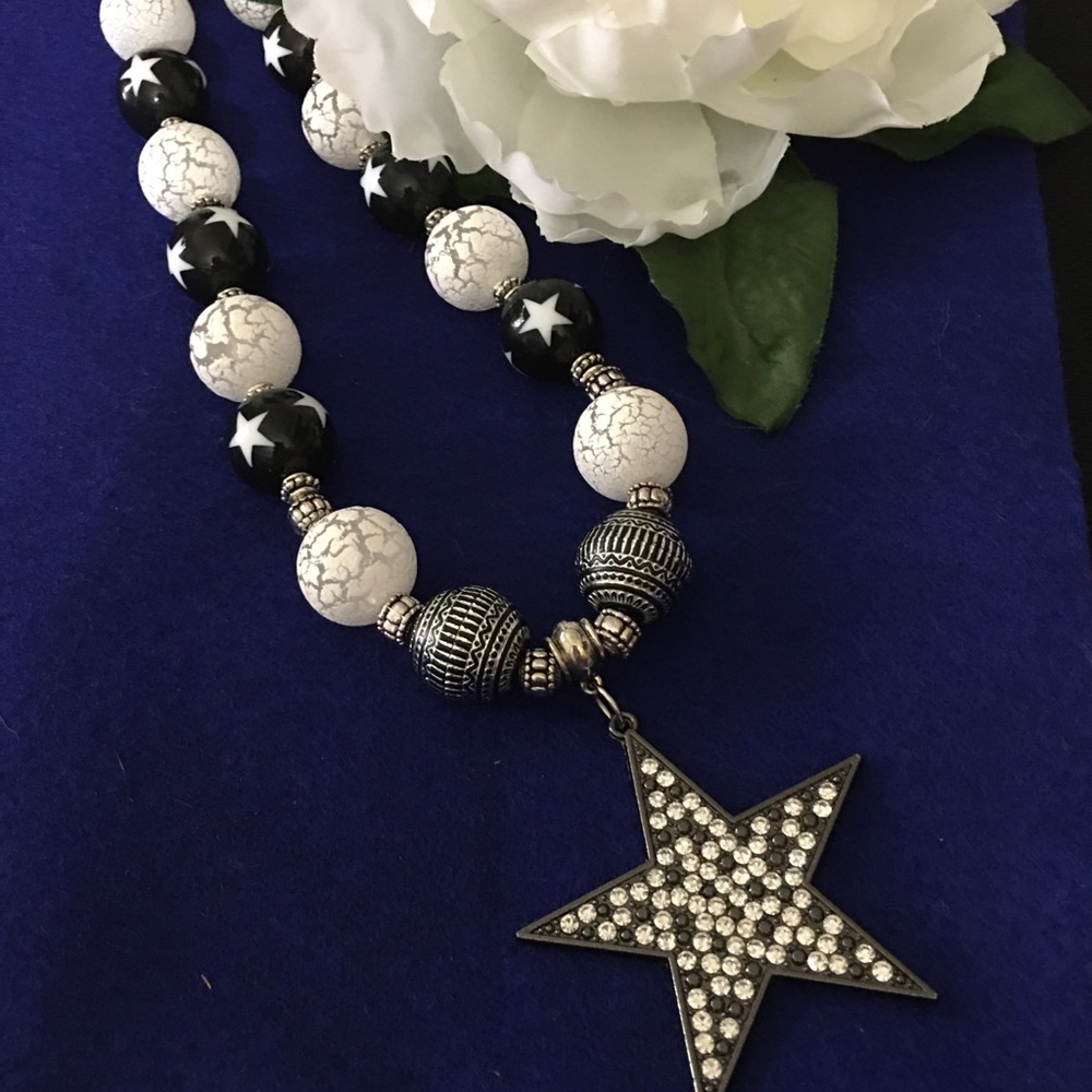 “STARRY NIGHT” One of a kind Necklace. Chunky. 20”